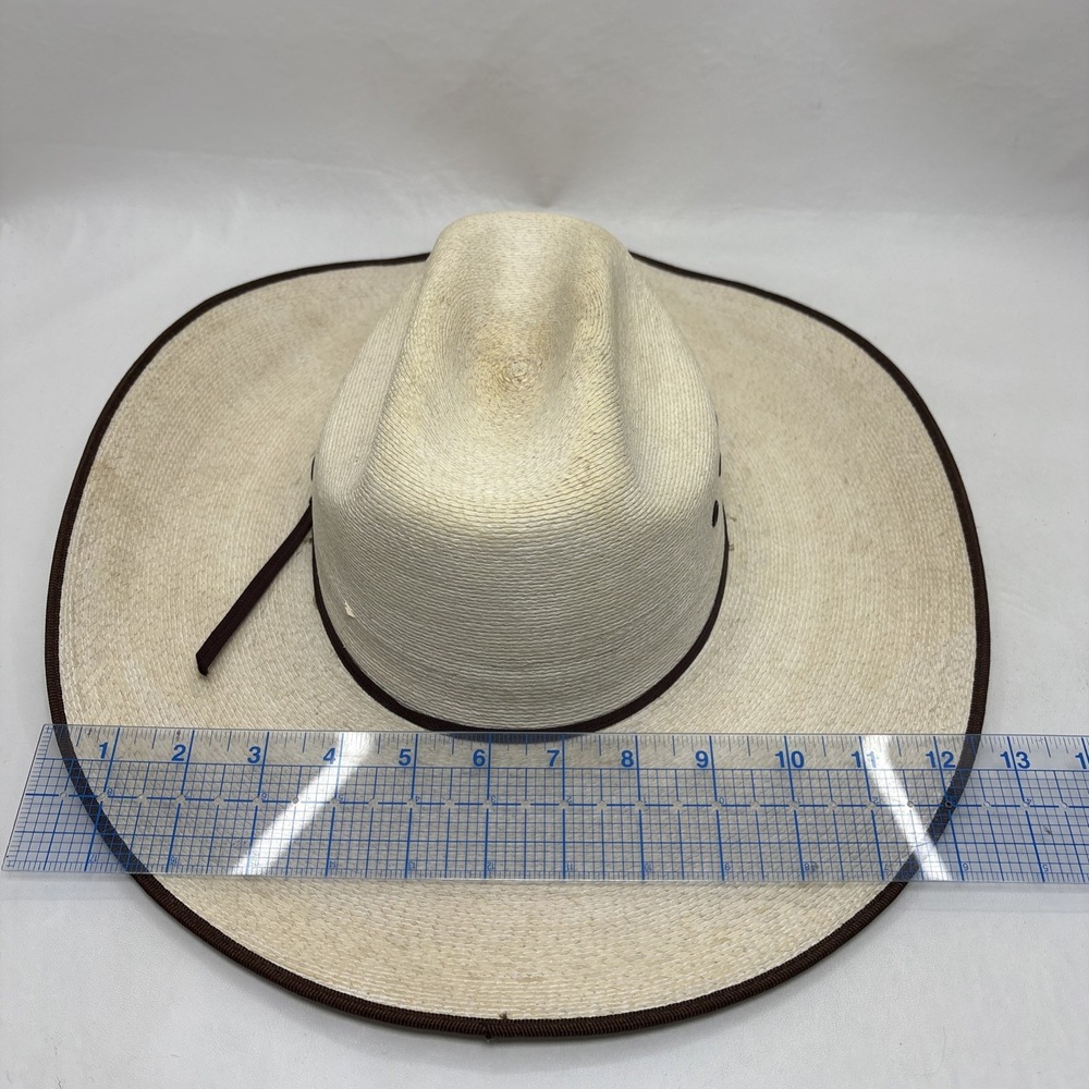 Atwood Western Hat 5X Ivory Straw Hereford Low Crown Long Oval Men Cowboy Mexico - Picture 10 of 12